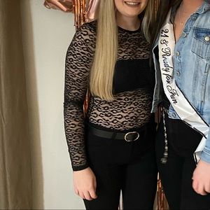 black cheetah lace bodysuit